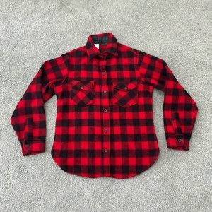 True Vintage 70s Abercrombie and Fitch Buffalo Plaid women’s wool flannel shirt